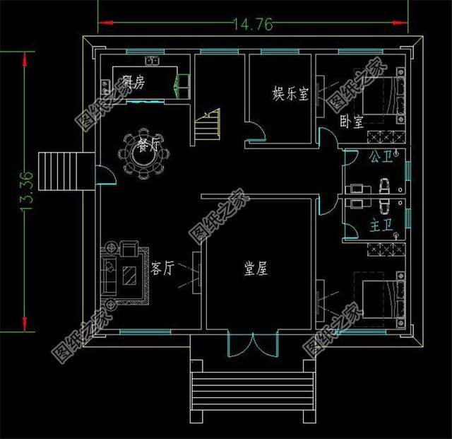 對(duì)稱設(shè)計(jì)農(nóng)村別墅，生活講究不將就