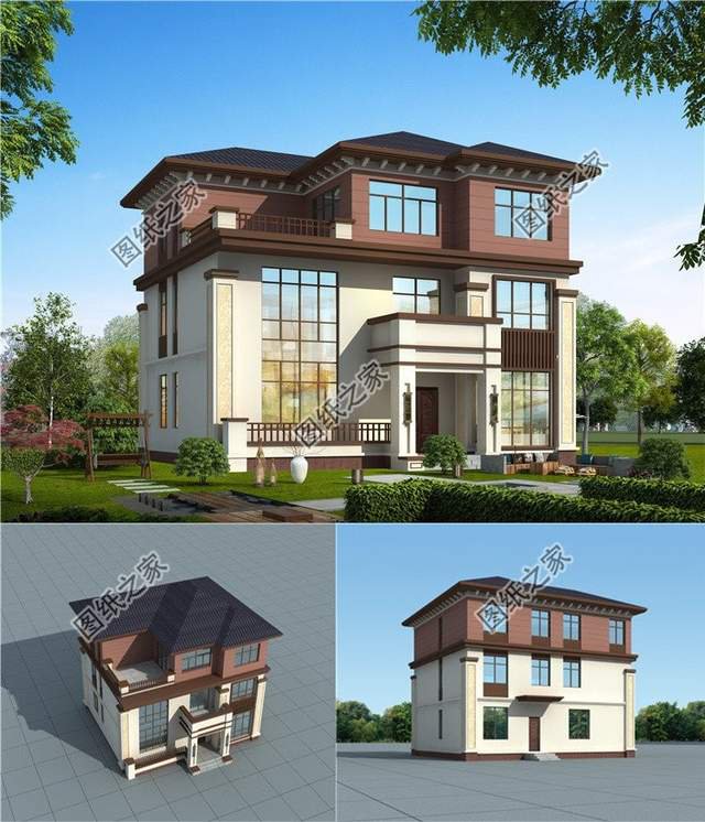 框架結構的新中式三層農村別墅，這樣的建筑絕對是國人的偏愛