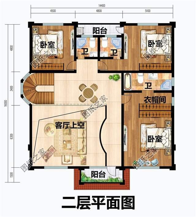 新農(nóng)村復(fù)式三層別墅戶型圖，不拘一格的豪華氣派，讓人贊嘆