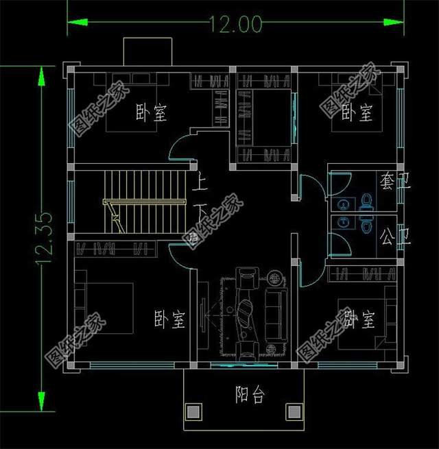 對稱設(shè)計二層別墅，講究的外觀，對稱的愜意