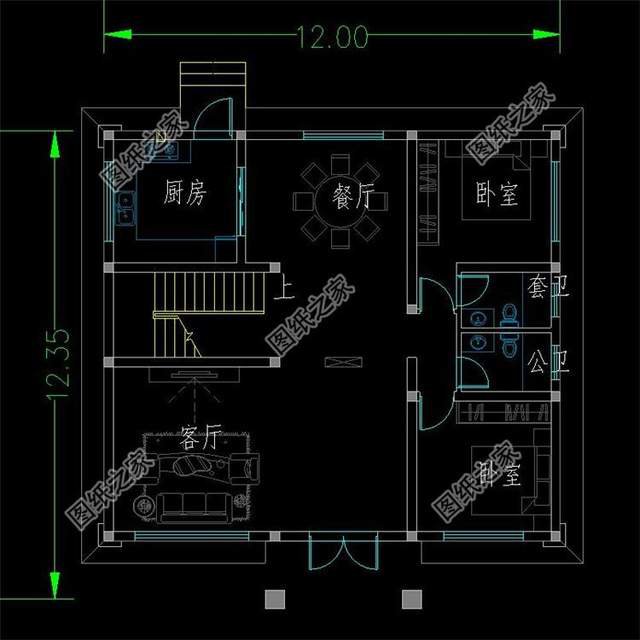 對稱設(shè)計二層別墅，講究的外觀，對稱的愜意