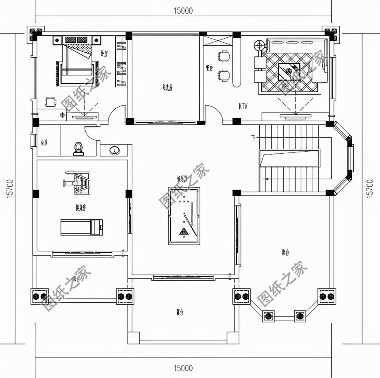 有陽(yáng)臺(tái)四層樓房設(shè)計(jì)圖，生活的美好，賞月的舒適