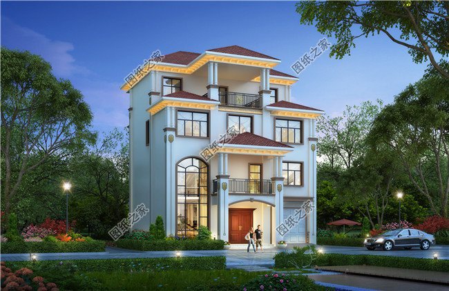 有陽(yáng)臺(tái)四層樓房設(shè)計(jì)圖，生活的美好，賞月的舒適