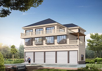 一層帶商鋪帶夾層帶辦公室的農(nóng)村三層自建房設計圖