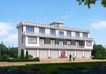 大開間小進(jìn)深帶商鋪三層自建房子設(shè)計(jì)圖，一排門面