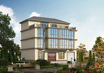 四層帶商鋪門面房的別墅設(shè)計(jì)圖及效果圖