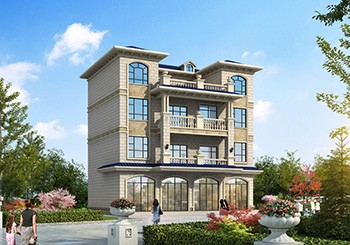 四層帶商鋪別墅農(nóng)村自建房設(shè)計(jì)圖紙及效果圖