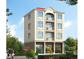 一層帶商鋪的四層自建樓房設(shè)計(jì)圖紙及外觀圖