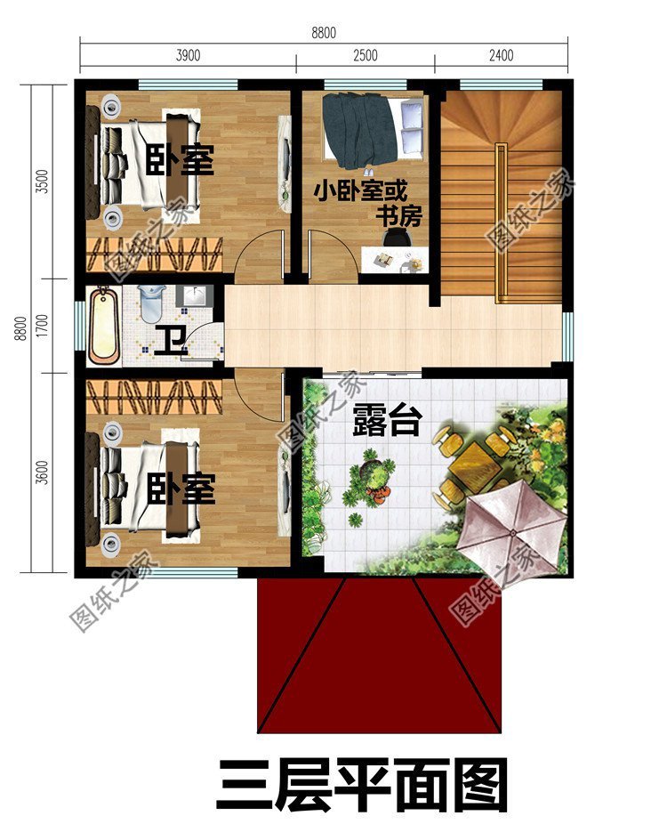 9×9農(nóng)村別墅效果圖，小而精巧，實用舒適