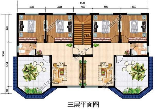 帶露臺(tái)的雙拼自建房，悠閑生活喜津津，兄弟齊心日子欣