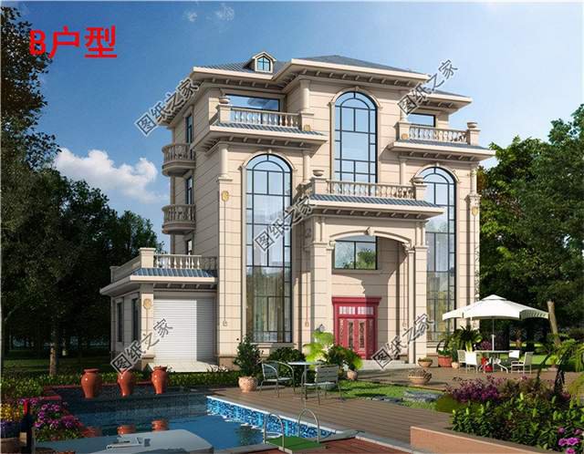 四層帶車庫(kù)別墅設(shè)計(jì)圖，出入方便還大氣