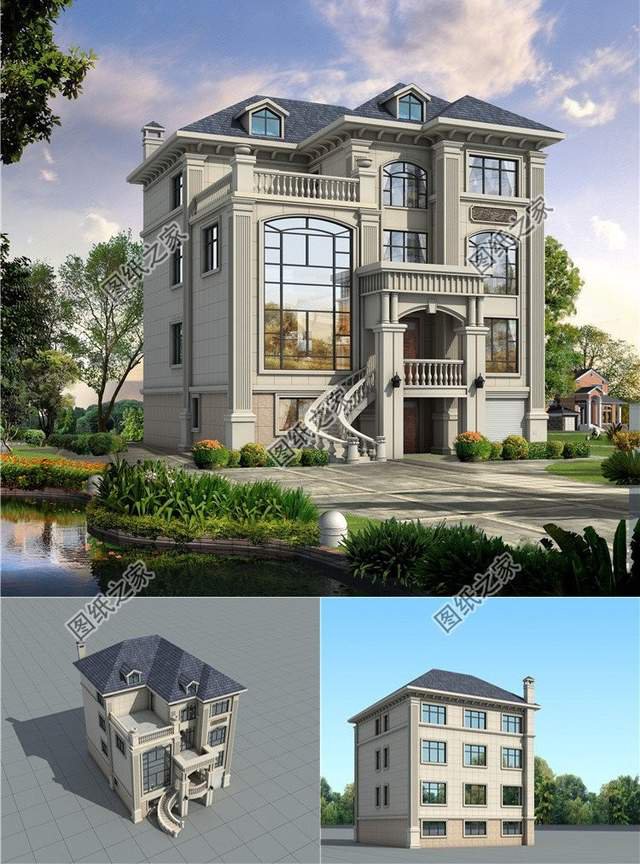 四層帶車庫(kù)別墅設(shè)計(jì)圖，出入方便還大氣