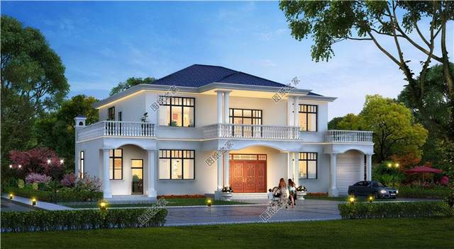 歐式帶露臺(tái)，夜空下靜謐的唯美優(yōu)雅