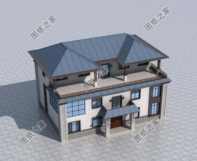 對(duì)稱(chēng)設(shè)計(jì)三層別墅，看上去就覺(jué)得賞心悅目