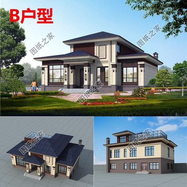 30萬以內(nèi)新中式二層別墅，簡約現(xiàn)代相結(jié)合，文化傳承吉流傳