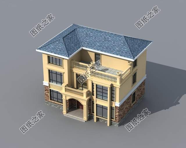 文化石裝飾的三層別墅，健康環(huán)保還耐磨，美觀實用還大氣