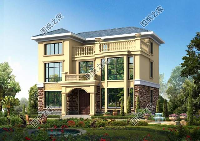 文化石裝飾的三層別墅，健康環(huán)保還耐磨，美觀實用還大氣