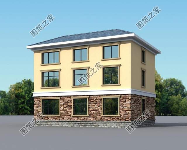 文化石裝飾的三層別墅，健康環(huán)保還耐磨，美觀實用還大氣