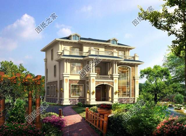 左右對稱的美，三層別墅的大氣舒適實用