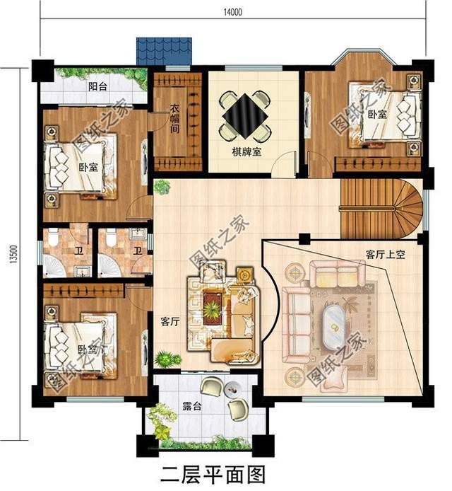 左右對稱的美，三層別墅的大氣舒適實用