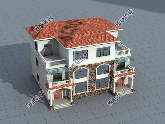 帶欄桿的雙拼別墅，兄弟齊心不分離，欄桿安全又大方