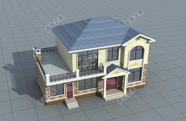 帶仿石瓷磚的二層，美觀又環(huán)保，價(jià)格還親民