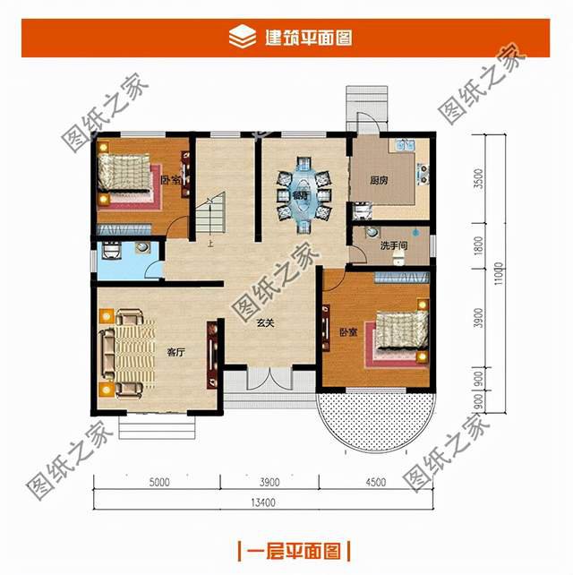 帶仿石瓷磚的二層，美觀又環(huán)保，價(jià)格還親民