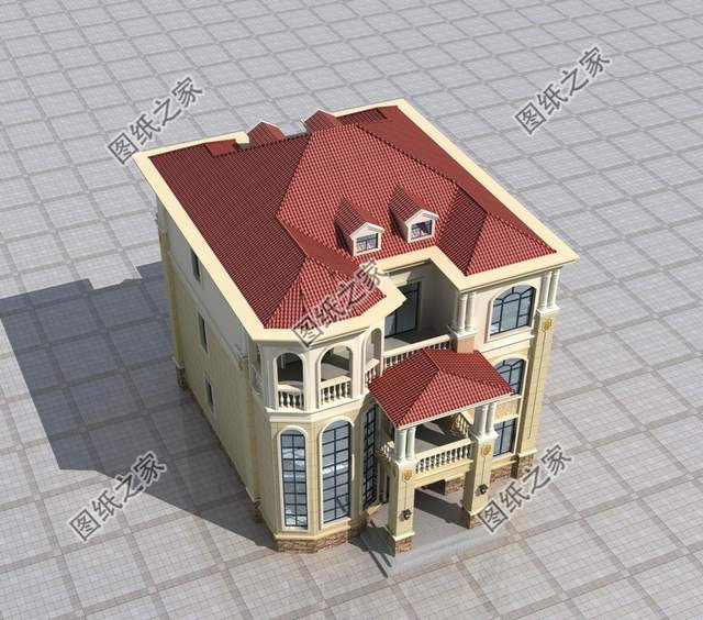 帶仿石瓷磚的三層，大方安全更美麗，環(huán)保大氣又優(yōu)雅