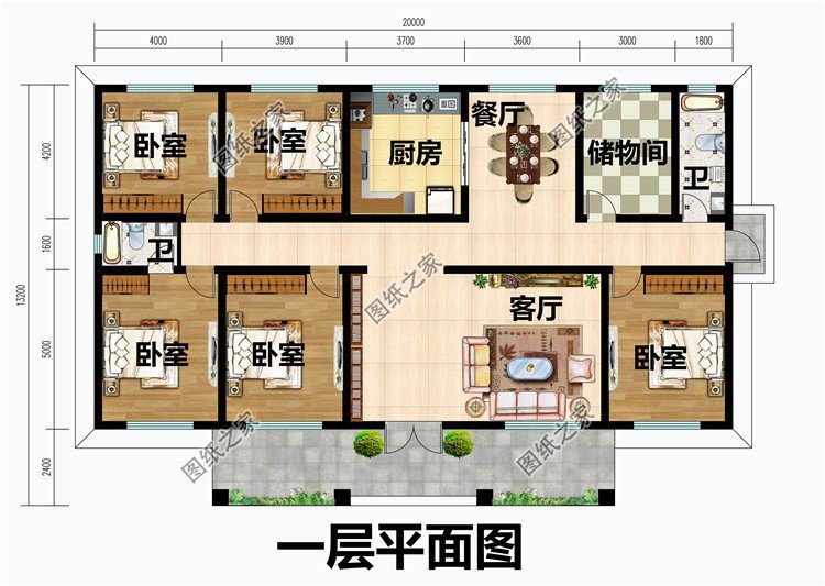 農(nóng)村一層5開(kāi)間歐式平房小洋樓，生活舒心，寧?kù)o放心