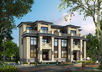 農(nóng)村三層雙拼別墅設計圖，兄弟建房開間20米，單戶80平方