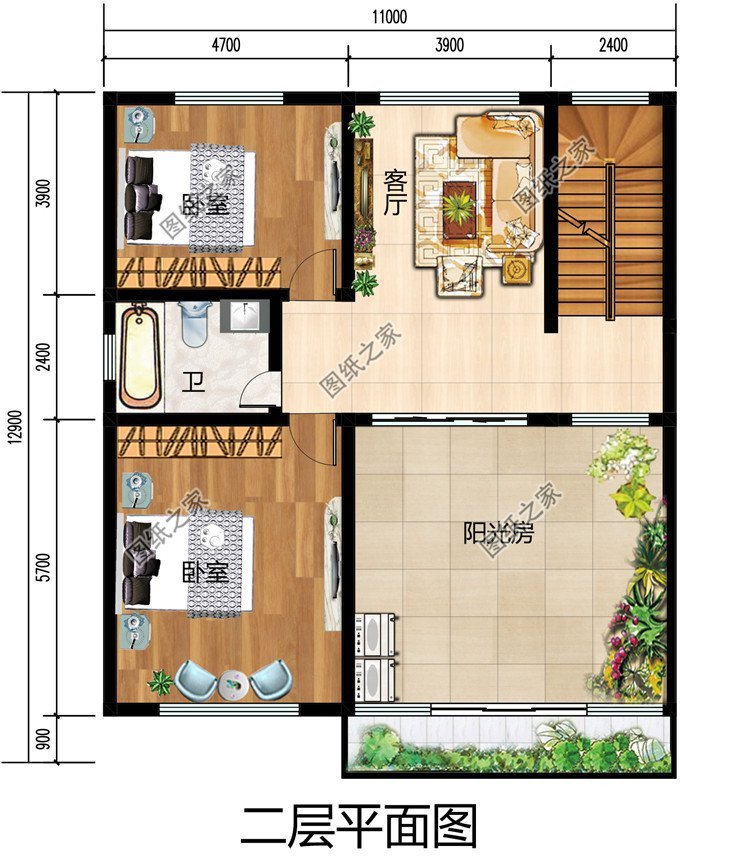 自帶夢幻空中花園的二層別墅，簡直絕絕子