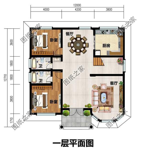 帶有羅馬柱的農(nóng)村自建二層別墅，安裝后的效果杠杠的，超氣派