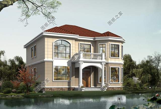 帶有羅馬柱的農(nóng)村自建二層別墅，安裝后的效果杠杠的，超氣派