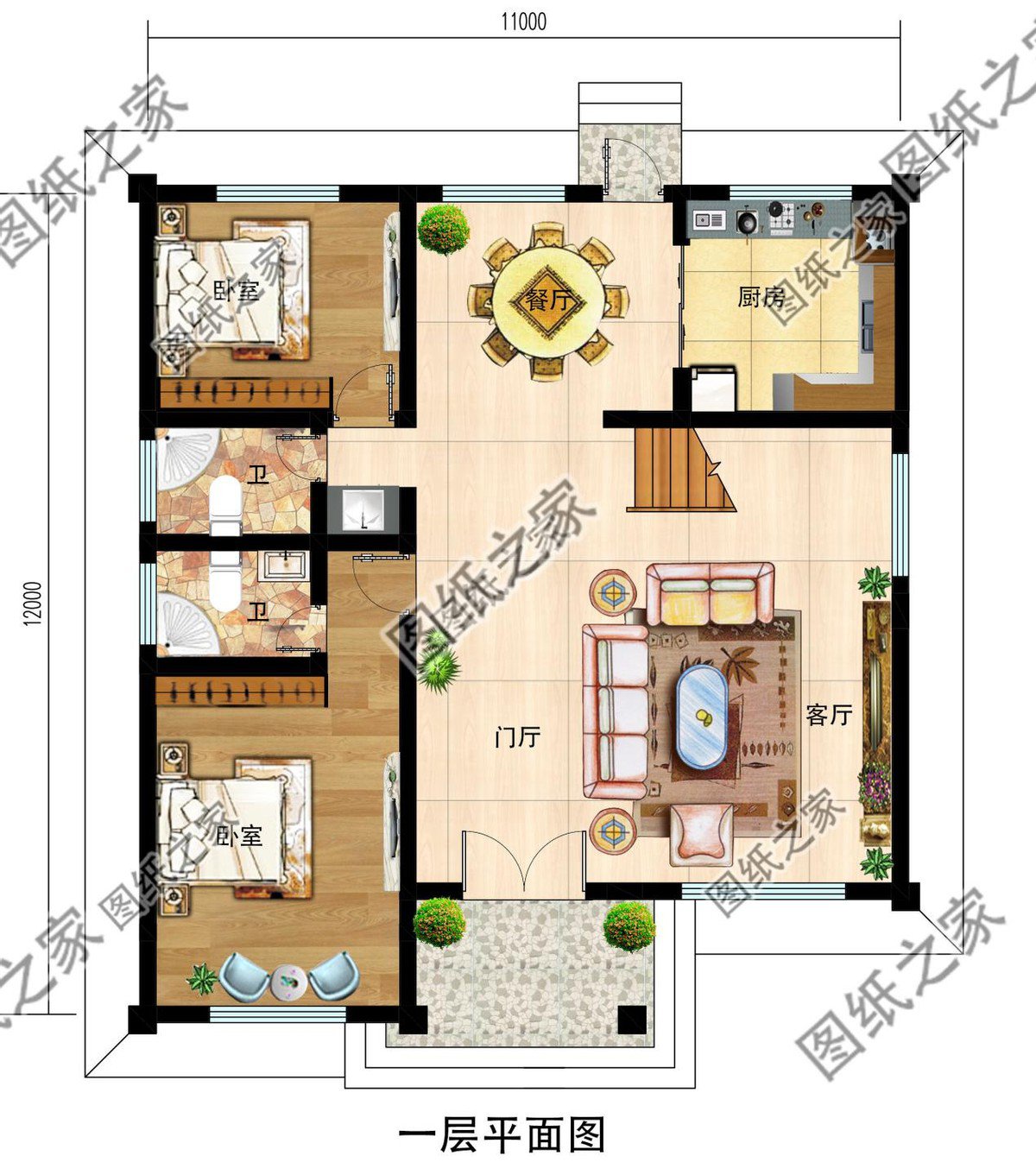 帶浮雕的農(nóng)村自建三層別墅，金色浮雕是歷久不衰的美