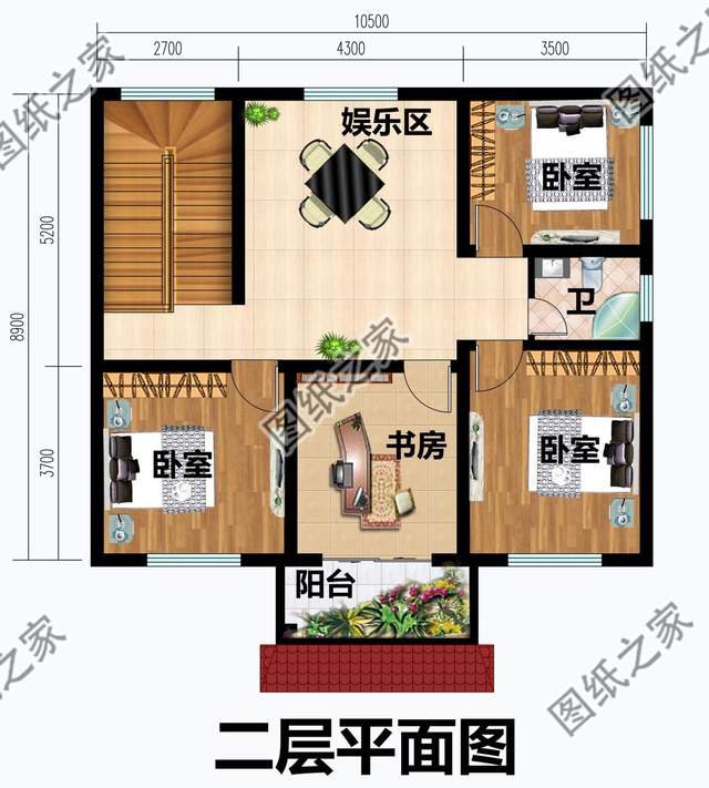 三款農(nóng)村三間二層別墅，左右對稱設(shè)計看著就舒服