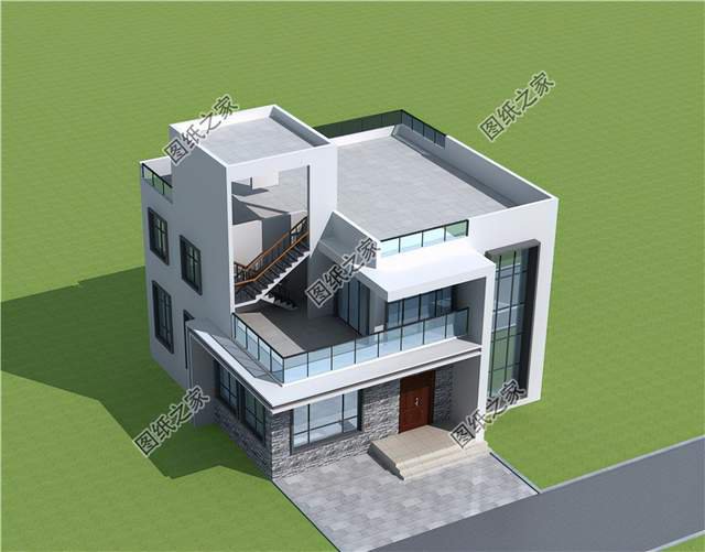 現(xiàn)代風(fēng)二層自建別墅，帶有露臺更具幸福感