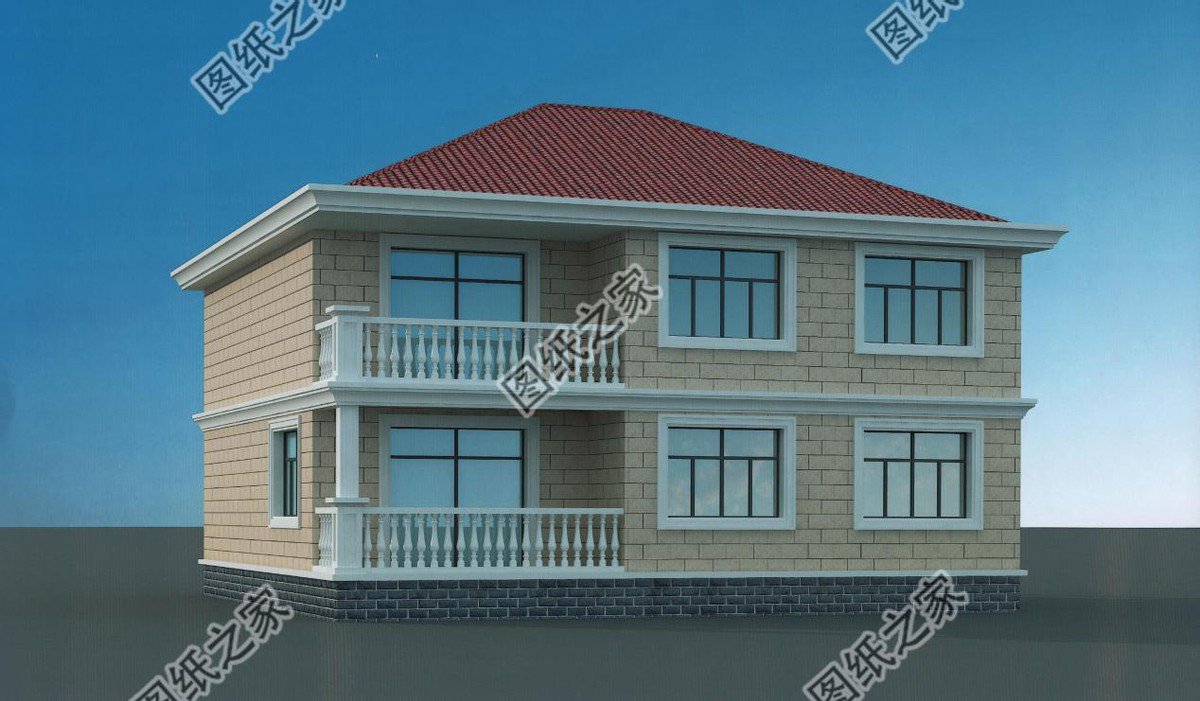 兩層歐式風格別墅，大氣落地窗，窗明幾凈，陽光正好