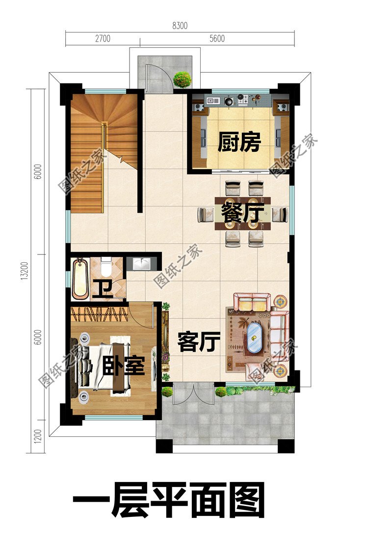 面寬8米的三層小型新中式自建