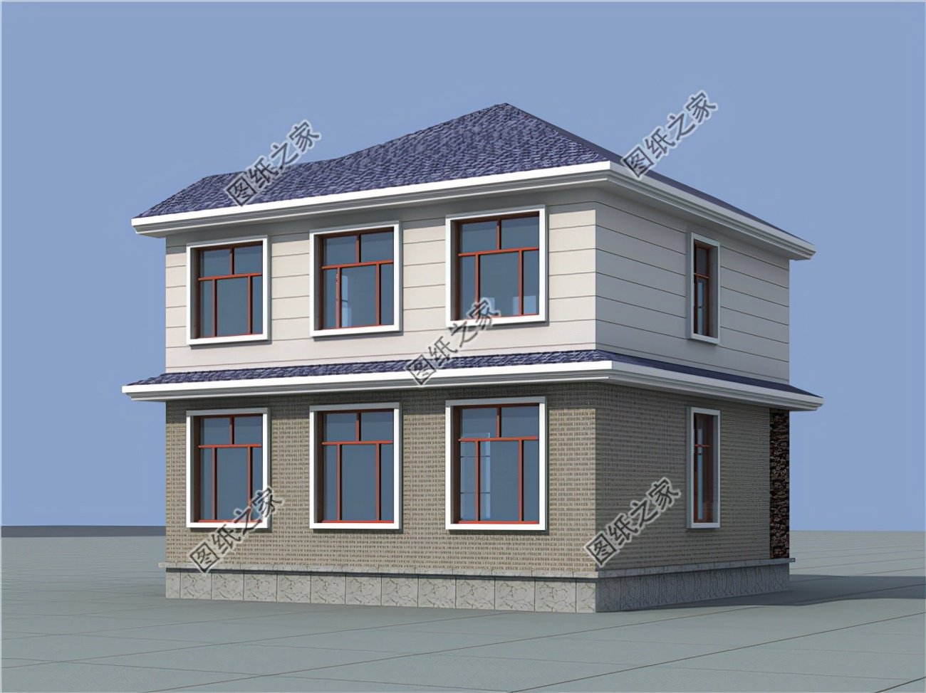 農(nóng)村二層別墅，占地百平米左右，在老家建一棟，同學(xué)看了都羨慕