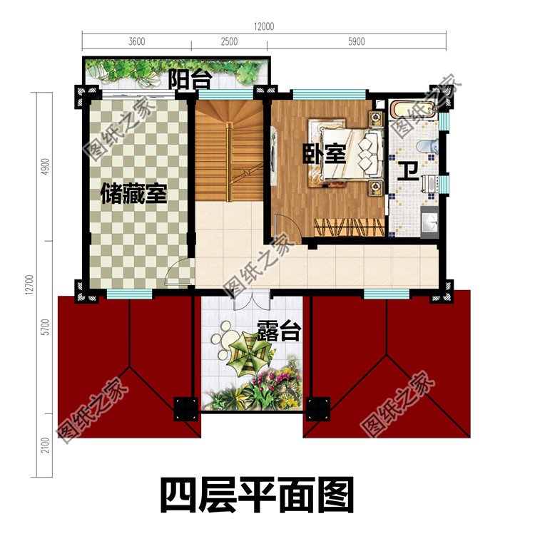 簡歐式三層半（4層）農(nóng)村自建房別墅