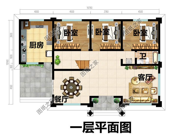 農(nóng)村歐式三層復(fù)式帶露臺別墅