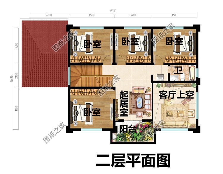 農(nóng)村歐式三層復(fù)式帶露臺別墅