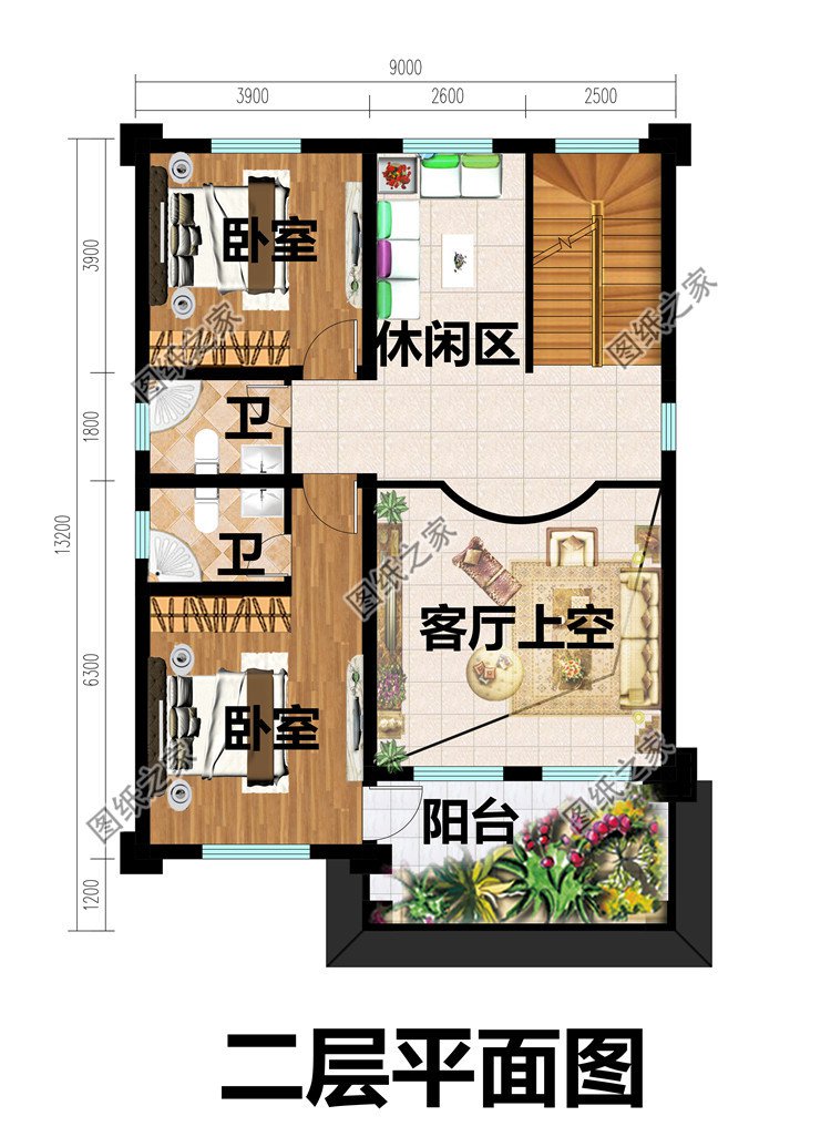 面寬9米小戶型三層中式自建房