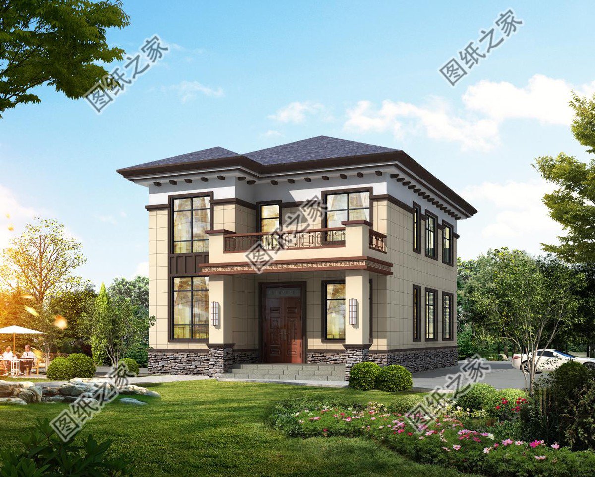 20萬(wàn)以?xún)?nèi)二層別墅設(shè)計(jì)圖，回老家建一棟，天天都有人來(lái)串門(mén)