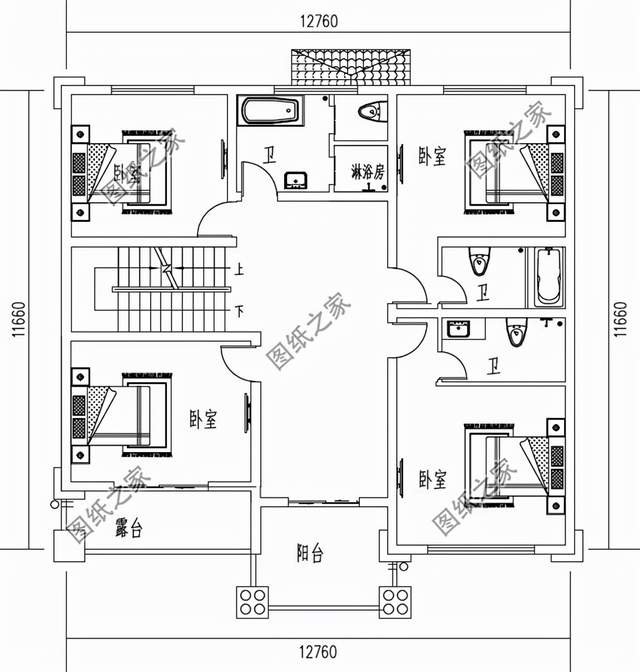 農(nóng)村四層樓房設(shè)計(jì)圖，生活空間互不打擾，生活上其樂融融