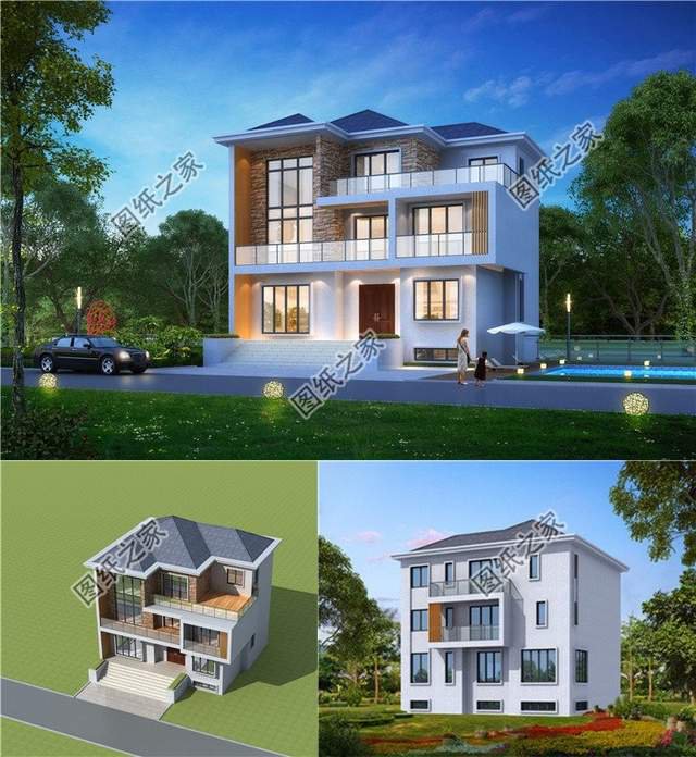 3款現(xiàn)代風格三層自建房，造型前衛(wèi)時尚，自建房永遠的神