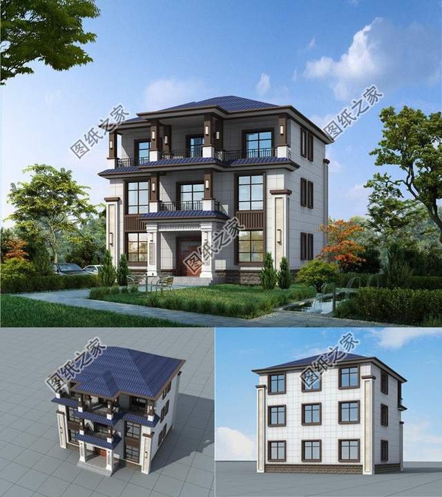 三層新中式別墅，氣勢(shì)平靜恢弘，深受有文化品位的家庭喜愛