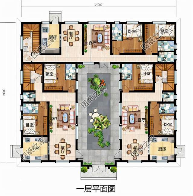 中式雙拼四合院別墅，建一幢鄉(xiāng)墅，圍一所庭院，恩澤與子孫