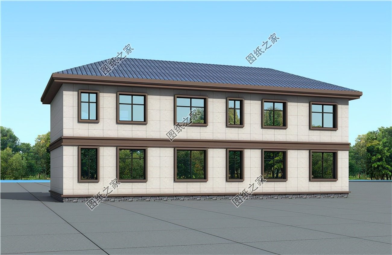 小型兩層雙拼別墅，單戶面積約80平，宅基地小也可以建雙拼