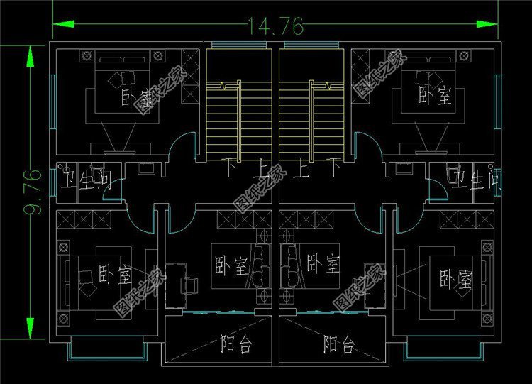 小型兩層雙拼別墅，單戶面積約80平，宅基地小也可以建雙拼